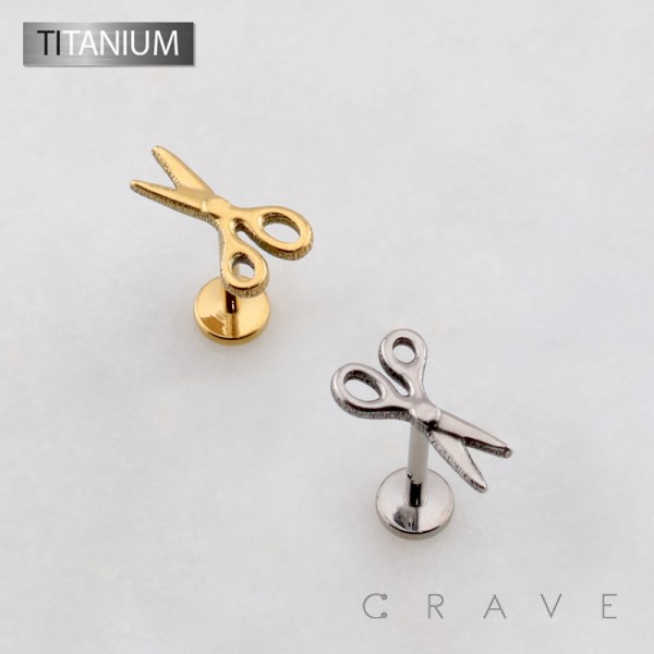 3D SCISSORS THREADLESS PUSH IN ASTM F136 IMPLANT GRADE TITANIUM LABRET SET